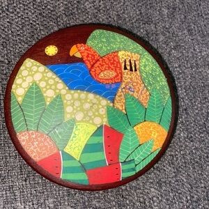 Vintage handpainted wooden trinket box T4